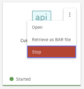 You can now select Stop in the dropdown for a running application